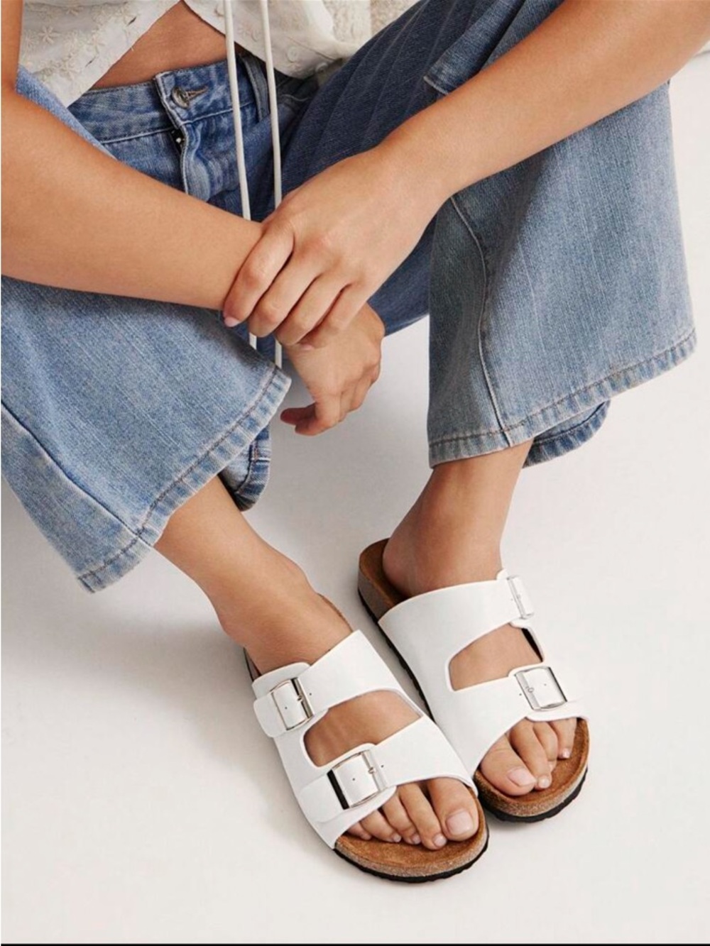 White Buckle Slides - Picture 4 of 5